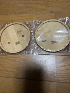 ミッフィー　竹製顔デザインコースター2枚セット