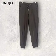 ユニクロ　ジョガーパンツ　ダークブラウン　M ウエストゴム　リラックス　綿混
