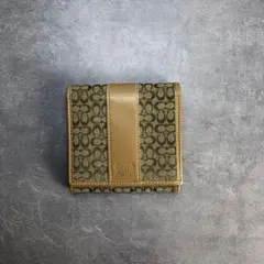 COACH コーチ 三つ折財布 レザー シグネチャー キャンバス 財布 old