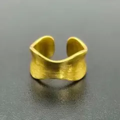 つや消し マット ボーンカフ リング 指輪 ゴールド 925刻印 オープンリング