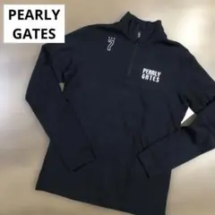 パーリーゲイツ　ハーフジップ　コットンシャツ　　ブラック