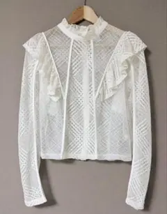 GUNNE SAX 風 総レース フリル ブラウス カットソーのサムネイル