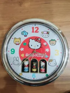 ハローキティ 壁掛け時計 からくり人形付き
