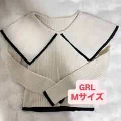 GRL ビッグカラー配色リブニットトップス[k9280d]