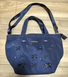 TOCCA BAMBINI ネイビー ショルダー リボン トート バッグ トッカ