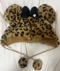 ヒョウ柄ミニーマウスファンキャップ