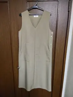 BEAMS HEART ジャンパースカート ロングワンピース ベージュ