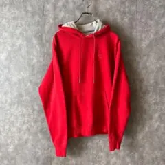 江*志様 チャンピオン 赤パーカー XL相当 グレー切替 刺繍ロゴ ゆるダボメン