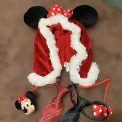 セット売り　コムサイズム　ネクタイ赤黒　ミニーマウスのサンタ帽