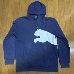 PUMA ネイビー パーカー Yサイズ
