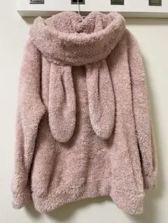 GUウサギ耳付きフリースルームウェア（上下セット）