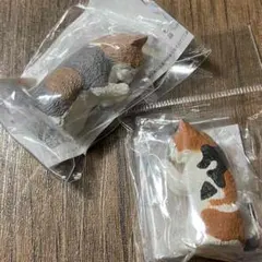 合掌 匠　猫拝　動物フィギュア 2種セット　三毛猫　エキゾチックショートヘア