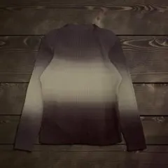 グラデーション リブニット ハイネック モード グランジ Y2K アーカイブ　冬