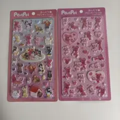 国内正規品　ポストペットぷっくりフロッキーシール２枚セット