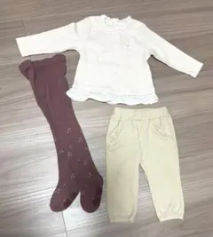 タイツ さくらんぼ　子供　キッズ　女の子　ズボン　服　ピンク　滑り止め付き