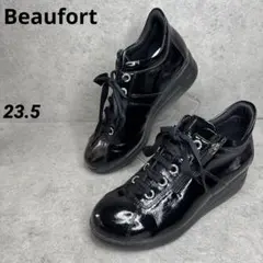 美品！Beaufort ビューフォート サイドジップ ウェッジソール エナメル