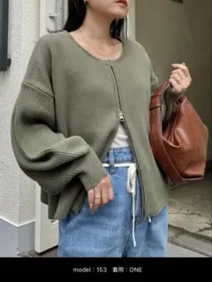 チャオパニック　カーディガン　カーキ