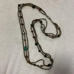 多層ビーズロングネックレス