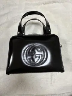 GUCCI ブラックレザーハンドバッグのサムネイル
