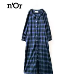 n'Or オシャレウォーカー ロングワンピース チェック マキシ丈 コットン F