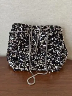 スパンコール 巾着型パーティーバッグ