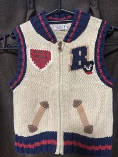 DOUBLE.B クマ刺繍 ベスト