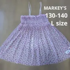 【マーキーズ】フラワーチュールフリルキャミワンピース　130-140 ピンクのサムネイル