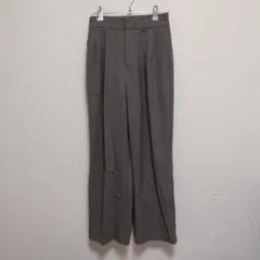 GLOBALWORKグレー ワイドスラックス タック入り