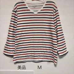 【美品】ジャーナルスタンダード【M】 ボーダー Vネックカットソー メンズのサムネイル