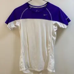 K1865 NIKE 半袖スポーツウェア ホワイト 紫 レディース S