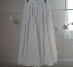 GU ホワイト バブルヘムミディスカート S