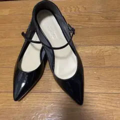 ルタロン　ワンストップ　エナメル　メリージェーン　ブラック　パンプス24.5