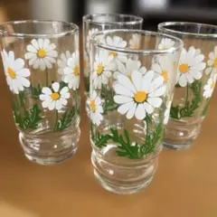 【アデリアレトロ】花柄グラス 4個セット【昭和レトロ】