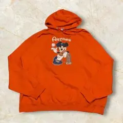0*6様 00s MLB アストロズ ミッキー スウェットパーカー US 肉厚