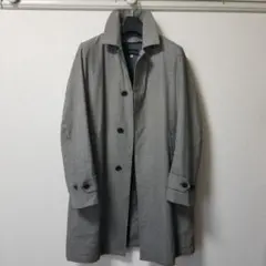 【トゥモローランド】グレー ステンカラーコート ギンガムチェック 46