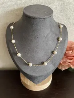 【なおみん様専用】K18 アコヤ真珠 ステーションネックレス