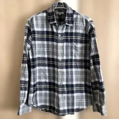 美品 グローバルワーク ネルシャツ XL チェック グレー ネイビー 希少サイズ