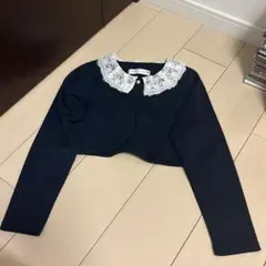 キャサリンコテージ ネイビー レース付き襟 カーディガン