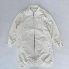 SENSE OF PLACE ロングMA-1風コート 白 Free（D94）