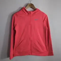 NIKE フルジップパーカー 蛍光ピンク キッズXL トレーニングウェア 古着