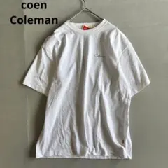 【コールマン×コーエン】半袖Tシャツ　カットソー　刺繍ロゴ　白　ホワイト（M）