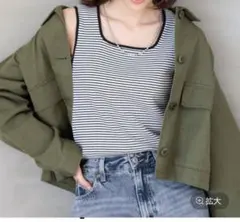 グローバルワーク　BeauTee スクエアタンク　ボーダー　Mサイズ