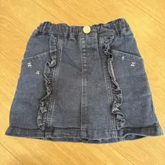 petit main デニムフリルスカート 100cm スカパン