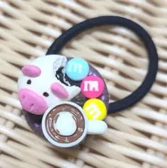 ハンドメイド ランチプレート ヘアゴム (豚まん中身つぶあん)