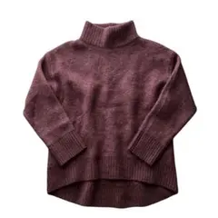 グローバルワーク　ハイネックニット　ウール　アルパカ　赤　無地　Mサイズ