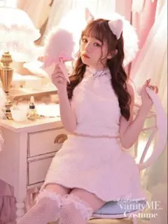 vanityME. 猫耳ファー付きコスチューム ホワイト - メルカリ