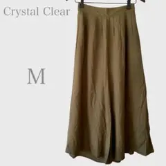 クリスタルクリア　ガウチョパンツ　キュロットパンツ　カーキグリーン　M