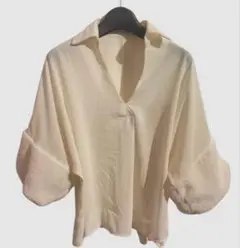 CECIL McBEE アイボリー 五分袖シャツ