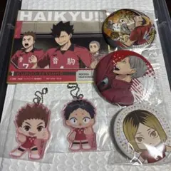 ハイキュー　音駒セット　研磨　黒尾　缶バッジ　アクリルキーホルダー　色紙