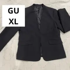 極美品　GU ジーユー ウォッシャブルノーカラージャケット 黒　XLサイズ